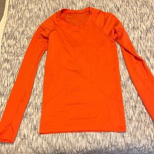lululemon athletica Women's Long Sleeve Crewneck Top - Bright Orange